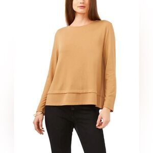 1.state Women's Long Sleeve Tie Back Cozy Knit Top in WILD OAK